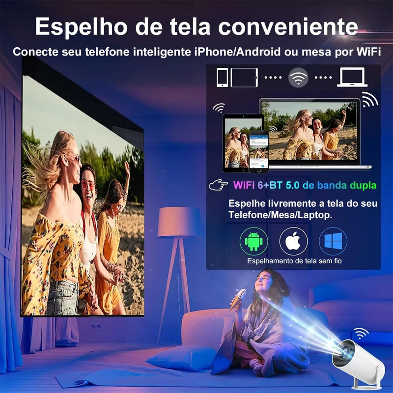 Projetor Android 11.0 WIFI  H713 BT5.0 1280*720P Home Cinema Portátil